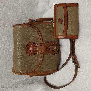 Vintage 90's Dooney & Bourke AWL Rare Small Essex Crossbody Bag & Wallet Bundle